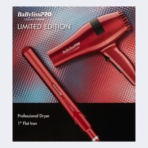 BaBylissPRO Red Limited Edition Hair Dryer and Flat Iron Set